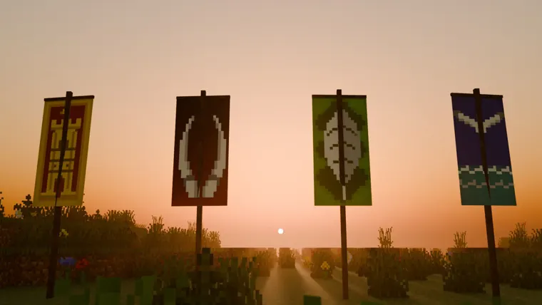 The banners of the peoples at sundown